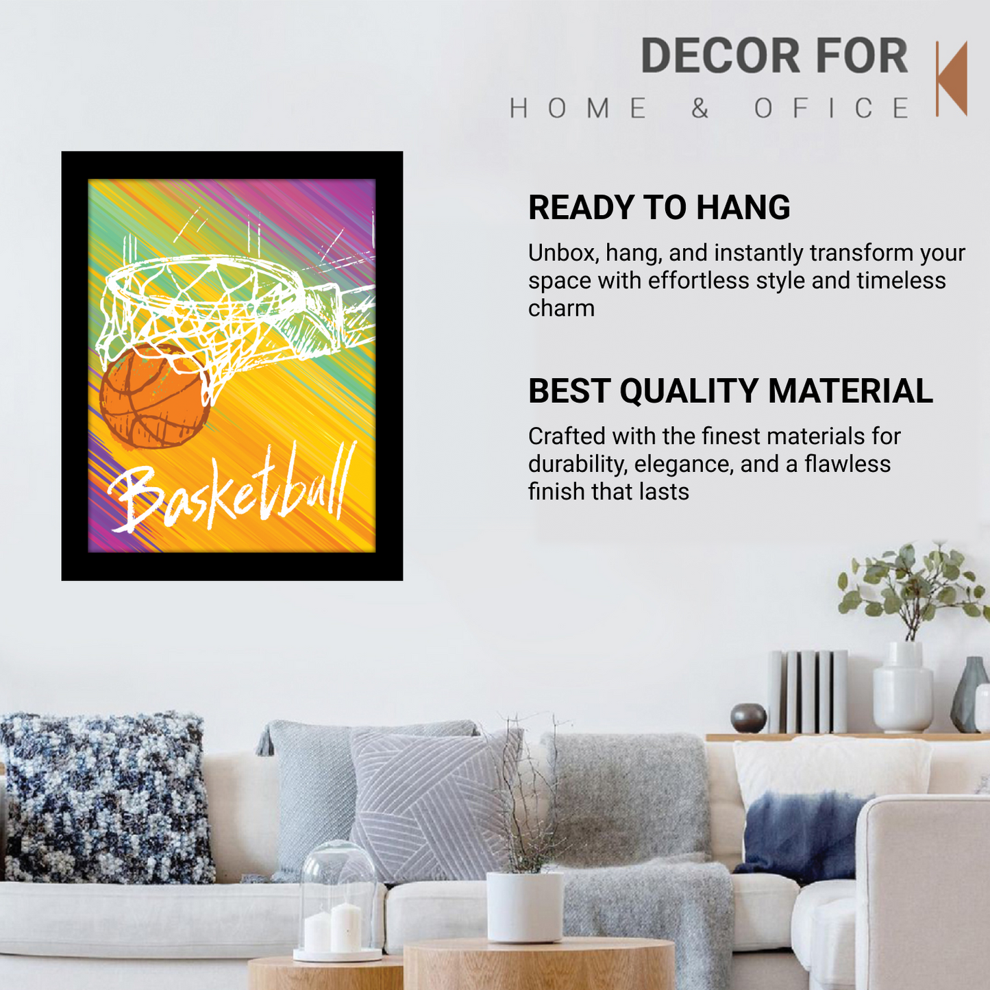 Basketball Passes in Basket Frame Artwork