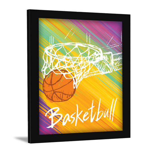 Basketball Passes in Basket Frame Artwork