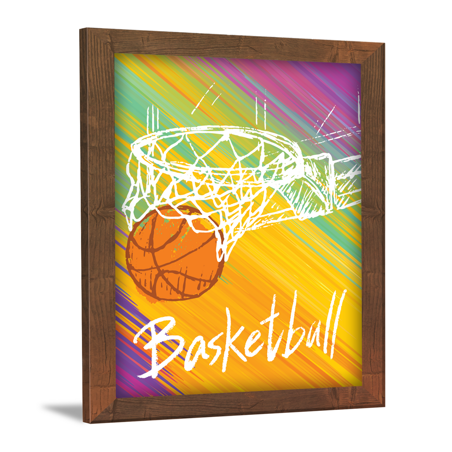 Basketball Passes in Basket Frame Artwork