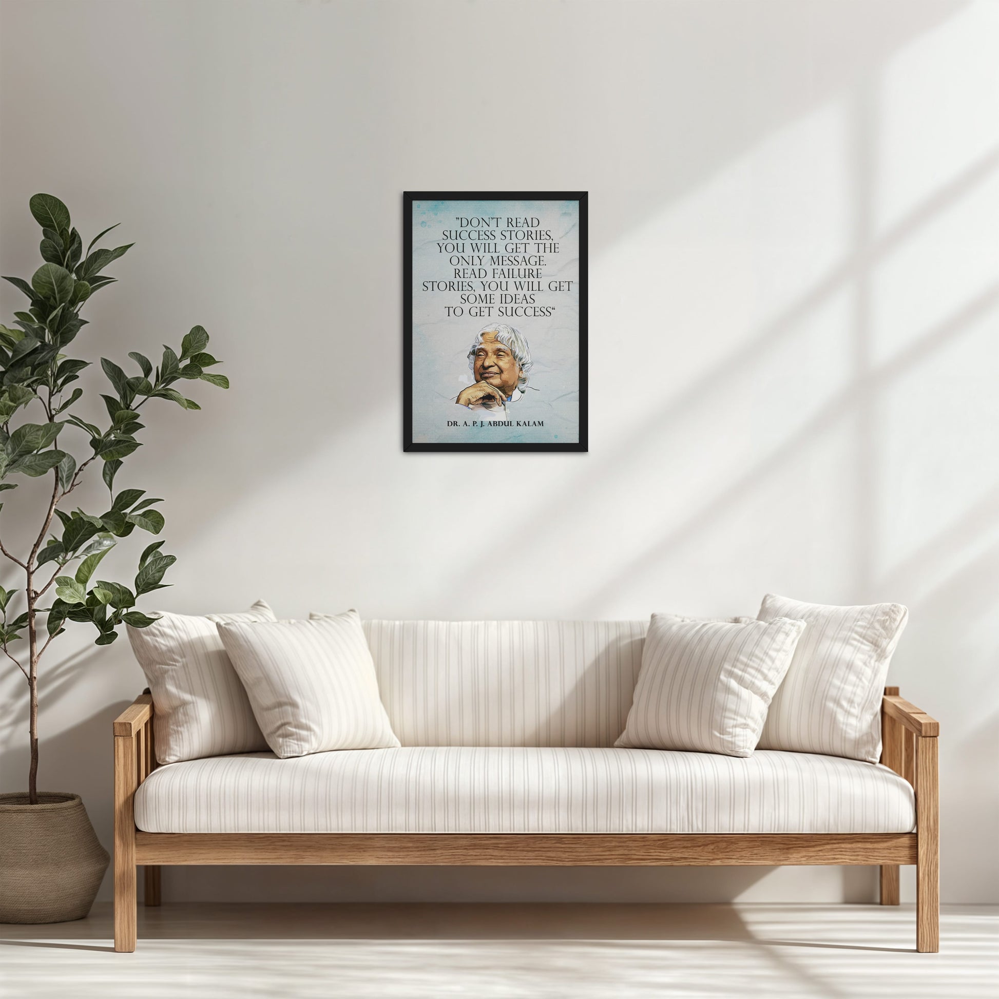 Living Room Cabinet Table Preview of Lessons from Failure : A. P. J. Abdul Kalam Inspirational Wall Art in Black Color Frame