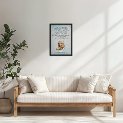 Living Room Cabinet Table Preview of Lessons from Failure : A. P. J. Abdul Kalam Inspirational Wall Art in Black Color Frame