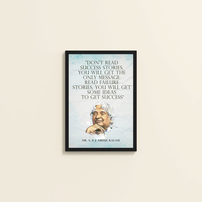 Wall View of Lessons from Failure : A. P. J. Abdul Kalam Inspirational Wall Art in Black Color Frame