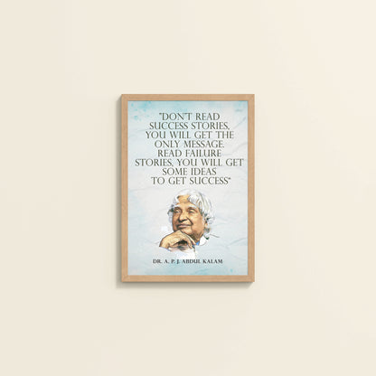 Wall View of Lessons from Failure : A. P. J. Abdul Kalam Inspirational Wall Art in Natrual Color Frame