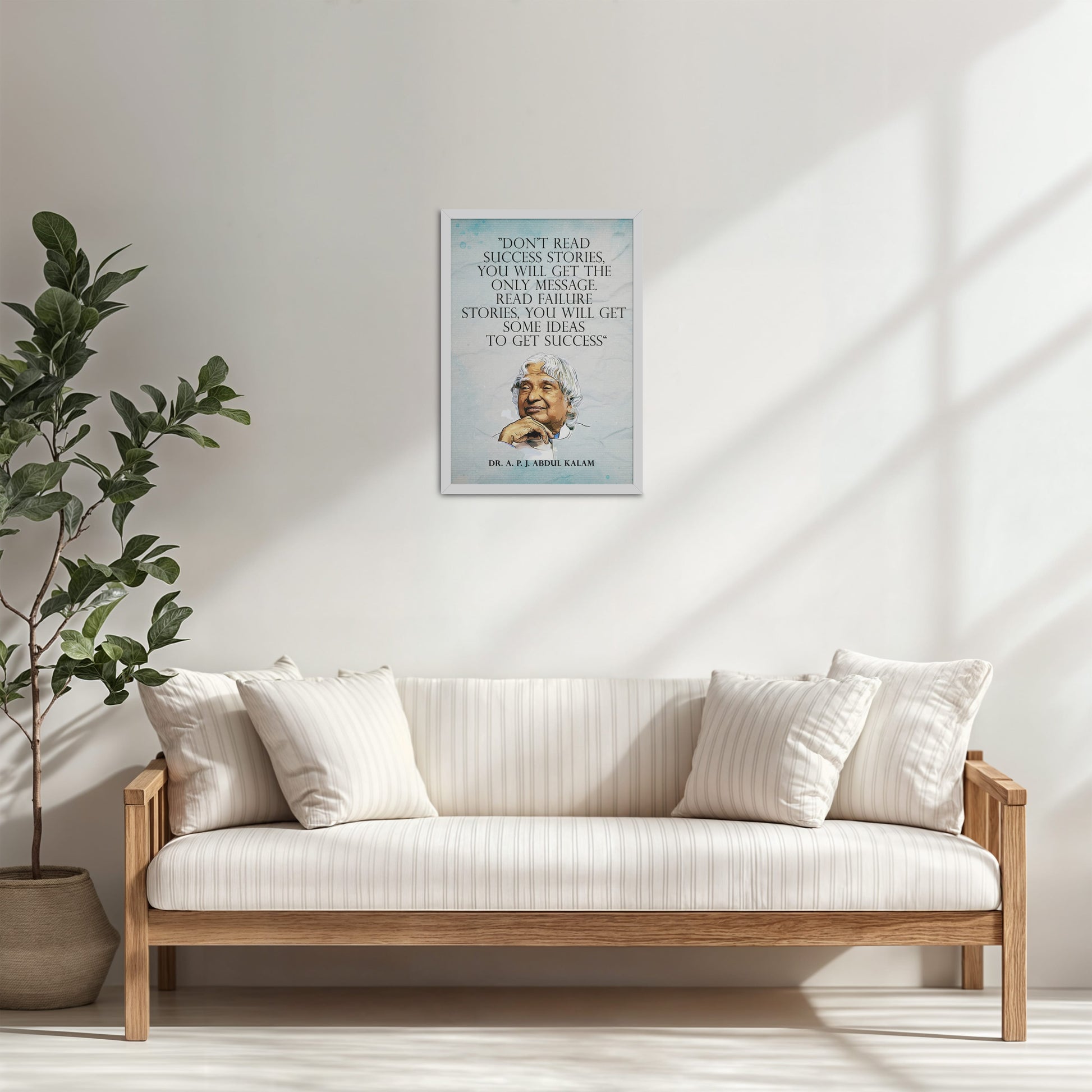 Living Room Cabinet Table Preview of Lessons from Failure : A. P. J. Abdul Kalam Inspirational Wall Art in White Color Frame