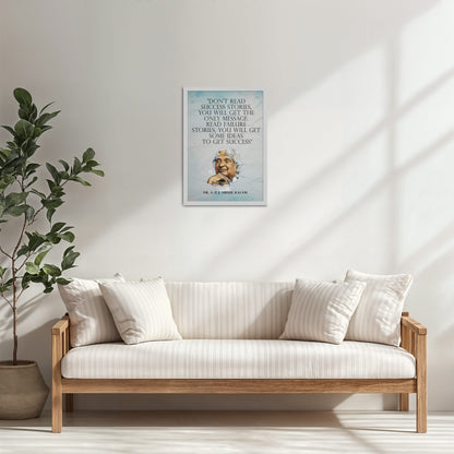 Living Room Cabinet Table Preview of Lessons from Failure : A. P. J. Abdul Kalam Inspirational Wall Art in White Color Frame
