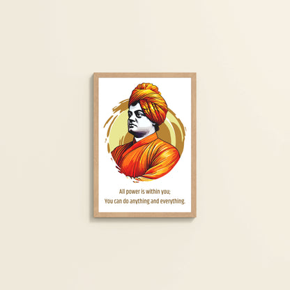Wall View of You Can Do Anything : Inspiring Swami Vivekananda Wall Art in Natrual Color Frame