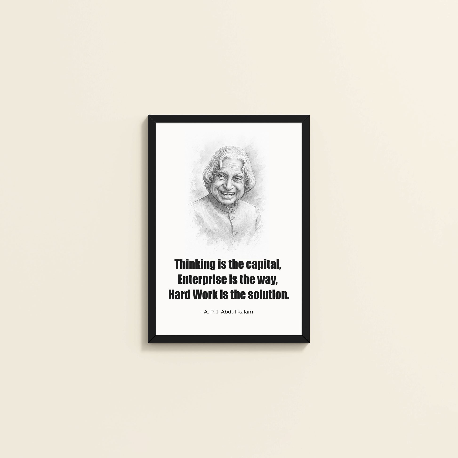 Wall View of The Success Formula – Dr. A.P.J. Abdul Kalam Quote Wall Art in Black Color Frame