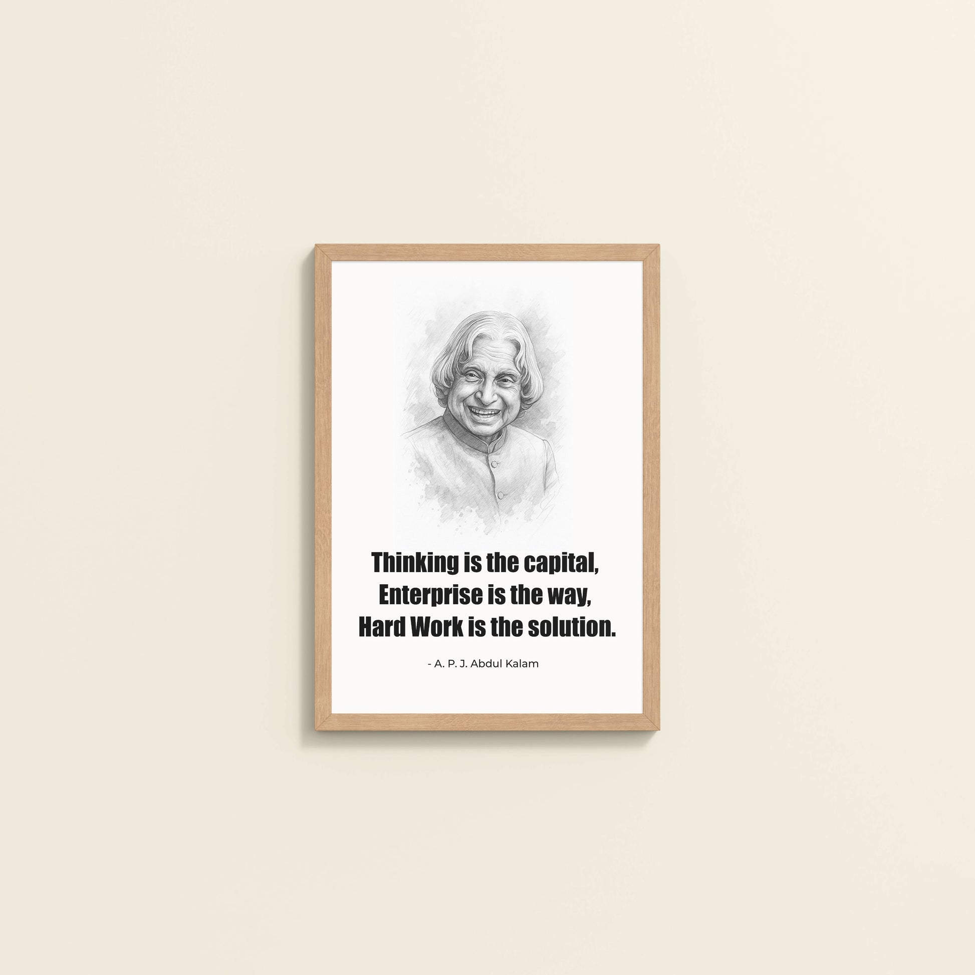 Wall View of The Success Formula – Dr. A.P.J. Abdul Kalam Quote Wall Art in Natrual Color Frame