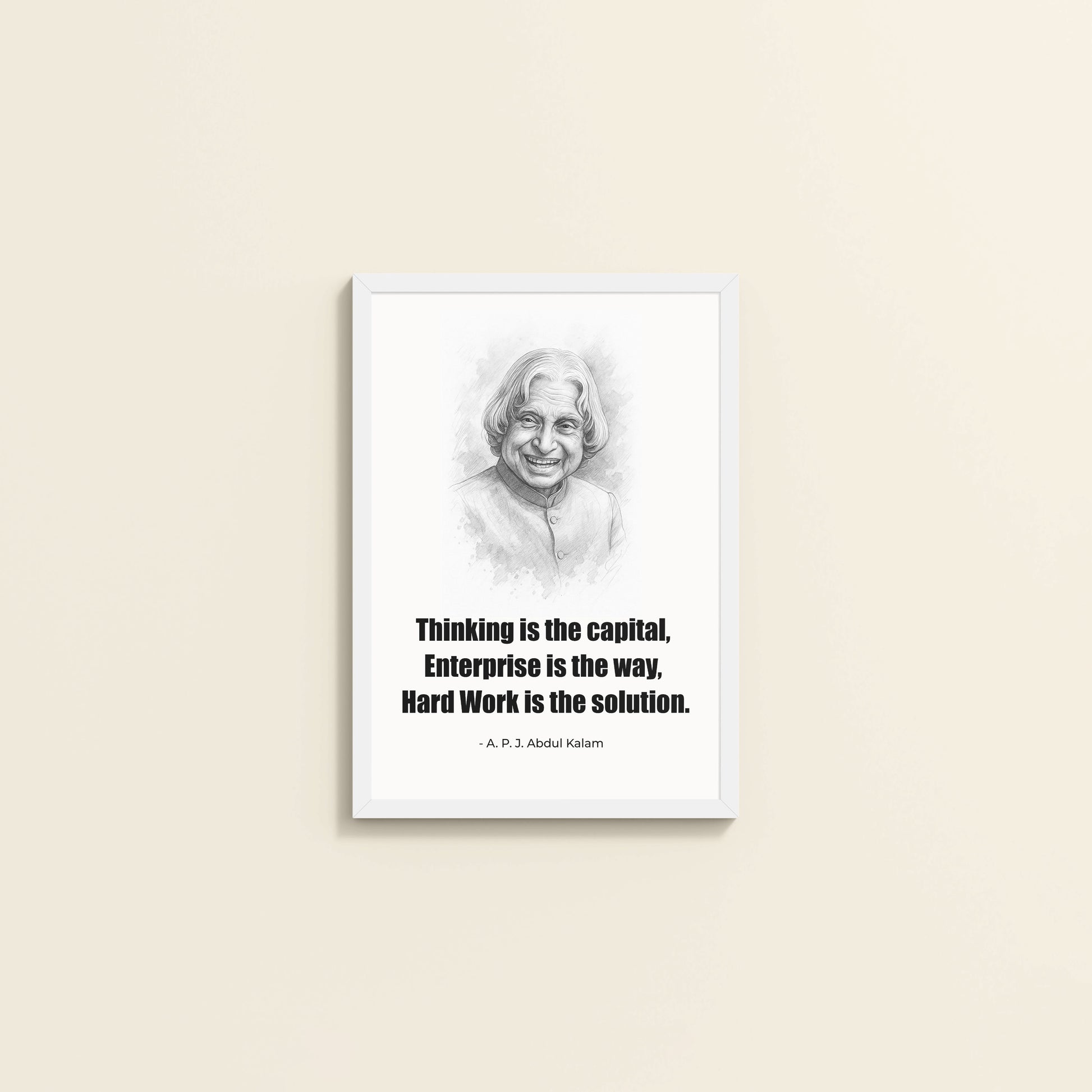 Wall View of The Success Formula – Dr. A.P.J. Abdul Kalam Quote Wall Art in White Color Frame