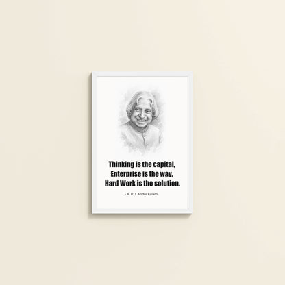 Wall View of The Success Formula – Dr. A.P.J. Abdul Kalam Quote Wall Art in White Color Frame