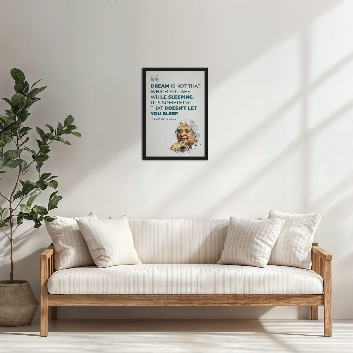 Living Room Cabinet Table Preview of Dreams That Keep You Awake – Abdul Kalam Quote Frame in Black Color Frame