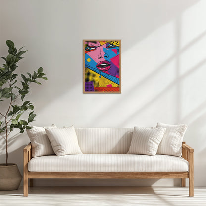 Living Room Cabinet Table Preview of Color Queen – Modern Woman Pop Art Framed in Natrual Color Frame