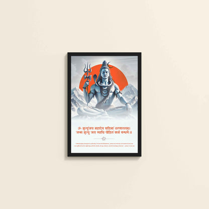 Wall View of Om Tatpurushaya – Lord Shiva Spiritual Wall Decor in Black Color Frame