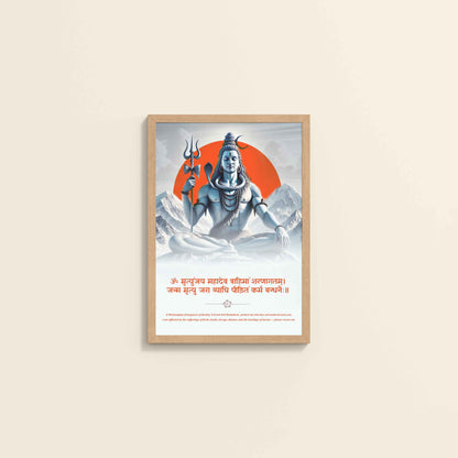Wall View of Om Tatpurushaya – Lord Shiva Spiritual Wall Decor in Natrual Color Frame