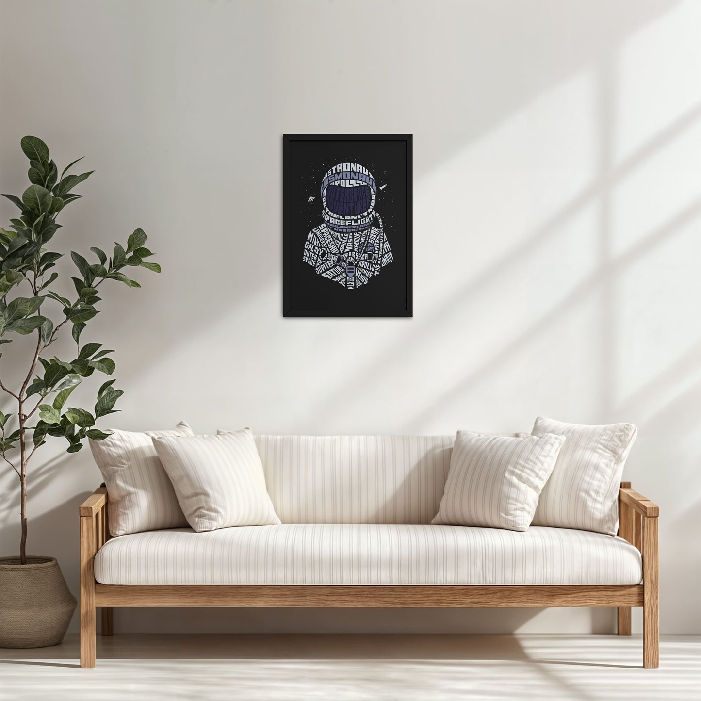 Living Room Cabinet Table Preview of Spacebound – Astronaut Wall Art Photo Decor in Black Color Frame