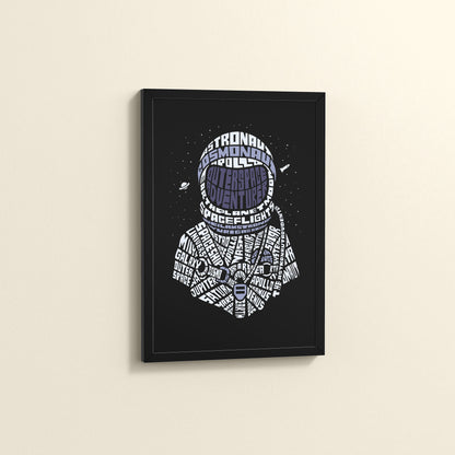 Side View of Spacebound – Astronaut Wall Art Photo Decor in Black Color Frame