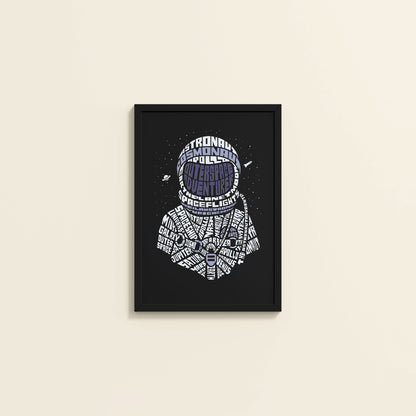 Wall View of Spacebound – Astronaut Wall Art Photo Decor in Black Color Frame