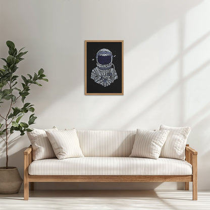 Living Room Cabinet Table Preview of Spacebound – Astronaut Wall Art Photo Decor in Natrual Color Frame