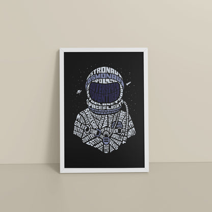 Floor View of Spacebound – Astronaut Wall Art Photo Decor in White Color Frame