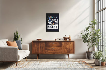 Living Room Sofa Preview of Give Me Some Space – Cosmic Wall Art Photo Frame in Black Color Frame