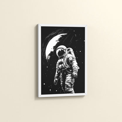 Side View of Zero Gravity – Astronaut in the Void Wall Frame in White Color Frame