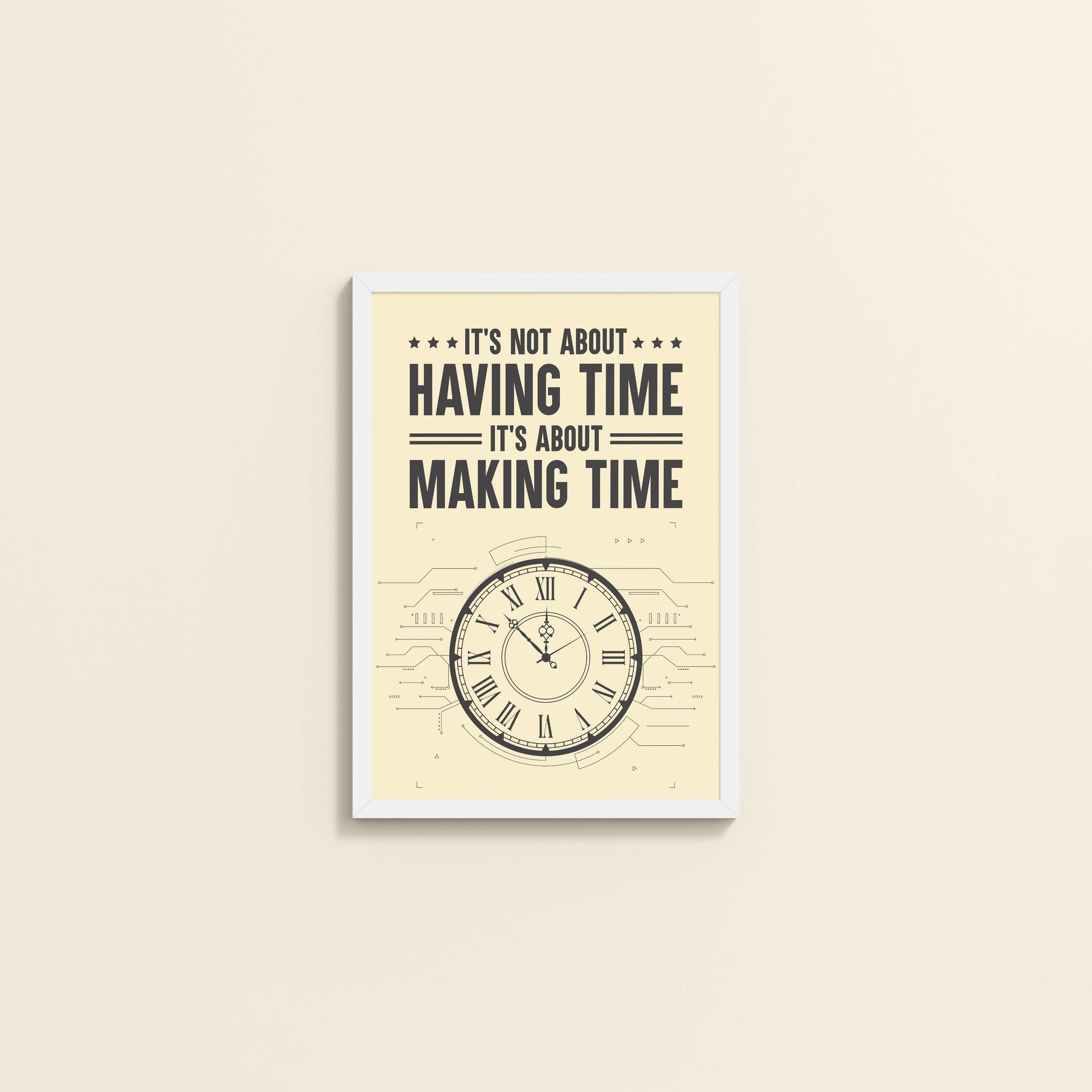 Wall View of Making Time Matters Motivational Wall Decor in White Color Frame