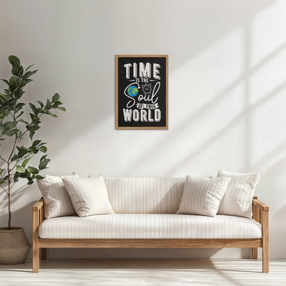 Living Room Cabinet Table Preview of Time is the Soul of the World – Thoughtful Wall Frame in Natrual Color Frame
