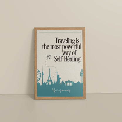 Floor View of Self-Heal Through Travel Inspirational Decor in Natrual Color Frame