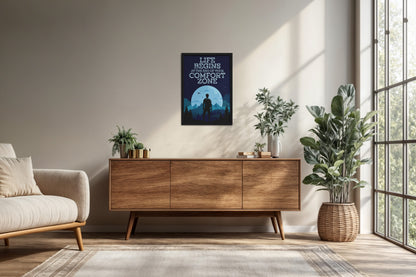 Living Room Cabinet Preview of Life begins at the end of comfort zone Motivational Wall Art in Black Color Frame