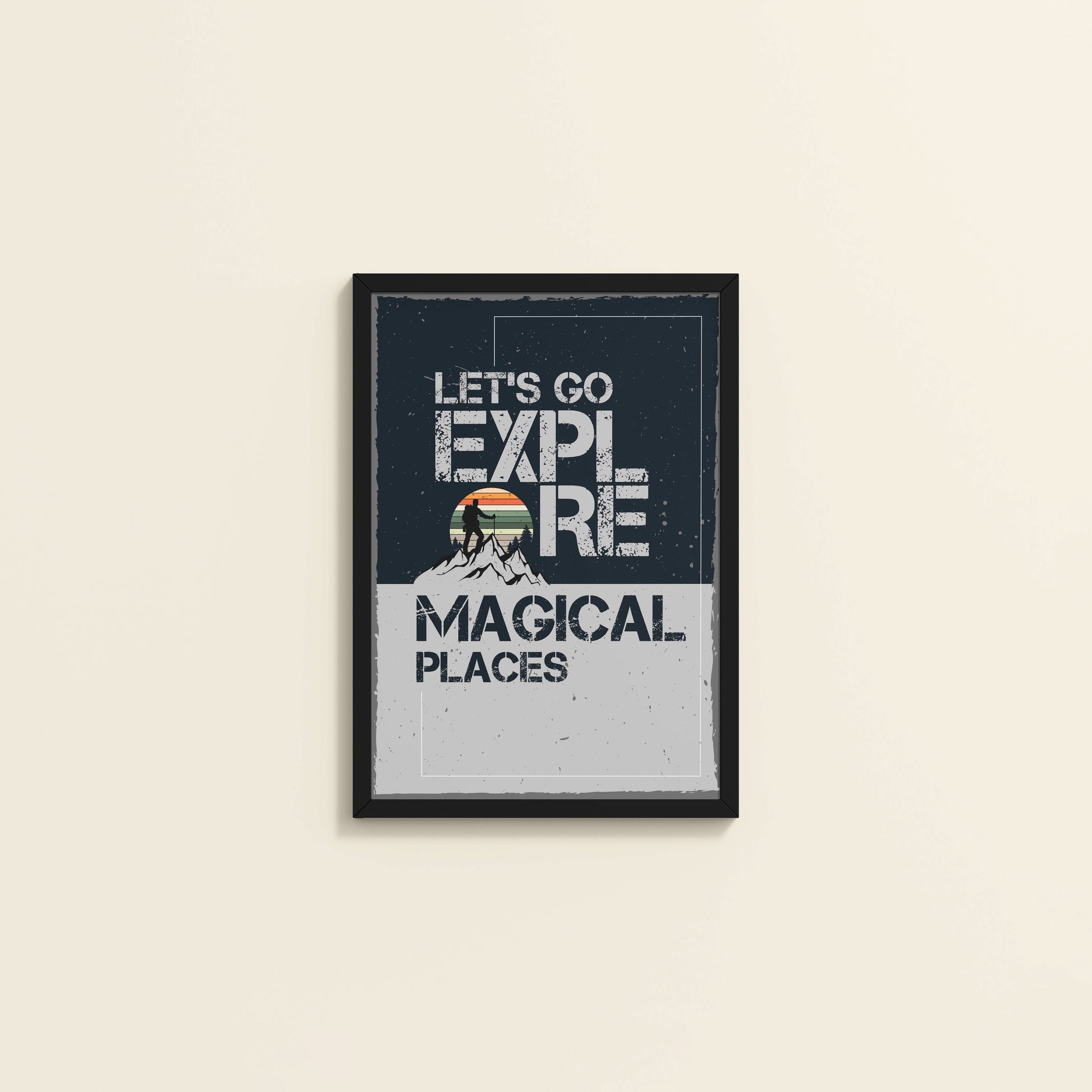 Wall View of Explore the Magical Places – Travel Wall Decor in Black Color Frame