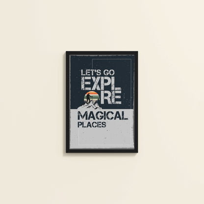Wall View of Explore the Magical Places – Travel Wall Decor in Black Color Frame