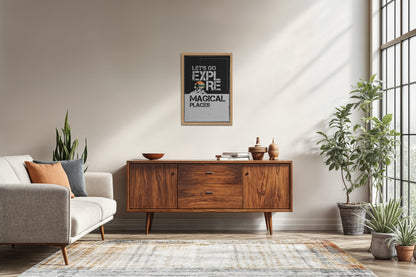 Living Room Sofa Preview of Explore the Magical Places – Travel Wall Decor in Natrual Color Frame