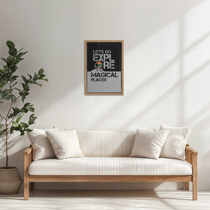 Living Room Cabinet Table Preview of Explore the Magical Places – Travel Wall Decor in Natrual Color Frame