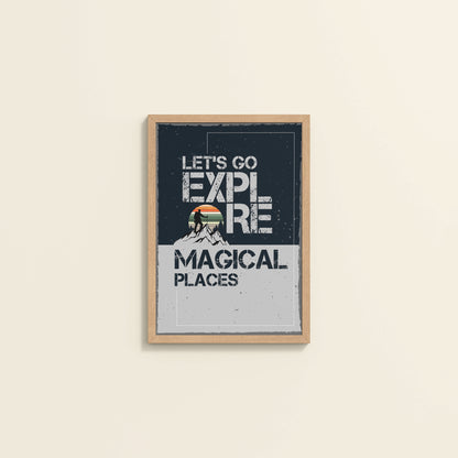Wall View of Explore the Magical Places – Travel Wall Decor in Natrual Color Frame