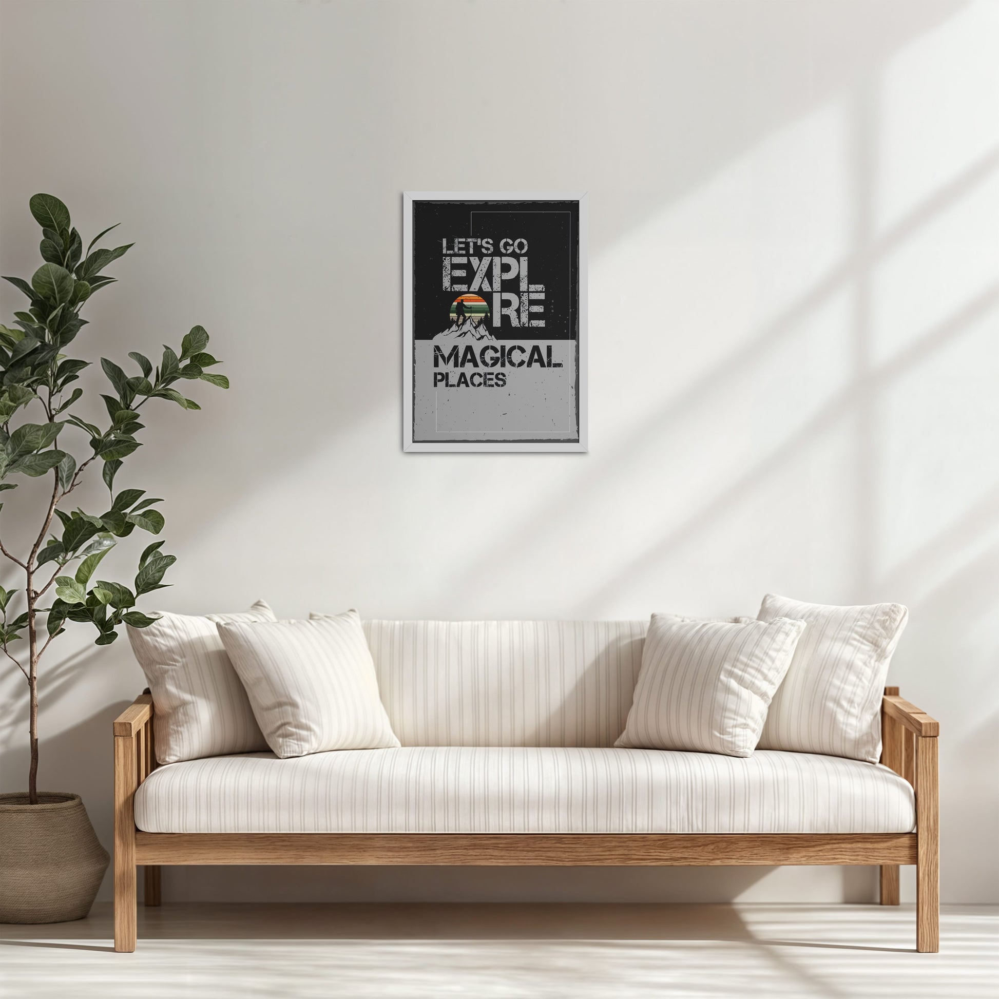 Living Room Cabinet Table Preview of Explore the Magical Places – Travel Wall Decor in White Color Frame