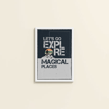 Wall View of Explore the Magical Places – Travel Wall Decor in White Color Frame