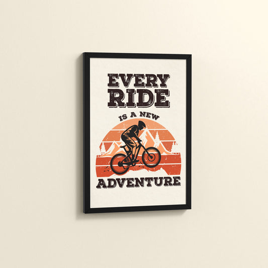 Side View of Every Ride, Every Story – Inspirational Travel Decor in Black Color Frame
