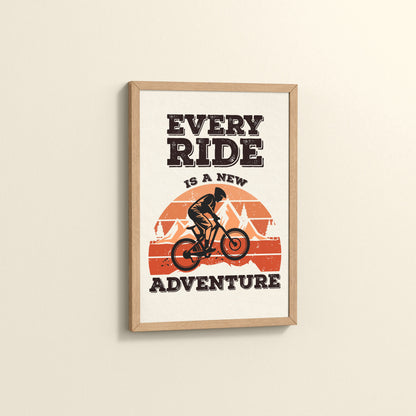 Side View of Every Ride, Every Story – Inspirational Travel Decor in Natrual Color Frame