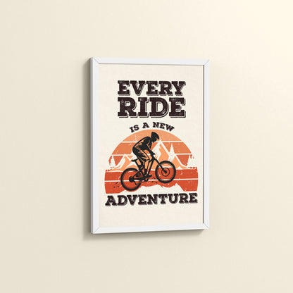 Side View of Every Ride, Every Story – Inspirational Travel Decor in White Color Frame