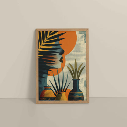 Floor View of Woman and Nature – Abstract Decorative Wall Decor in Natrual Color Frame