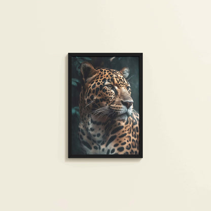 Wall View of Silent Strength – Leopard in Nature Wall Art Frame in Black Color Frame