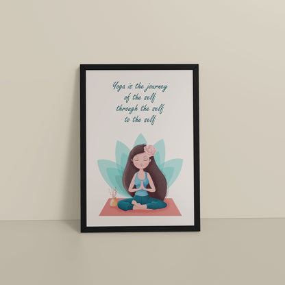 Floor View of The Inner Journey of Yoga – Wall Art Frame in Black Color Frame