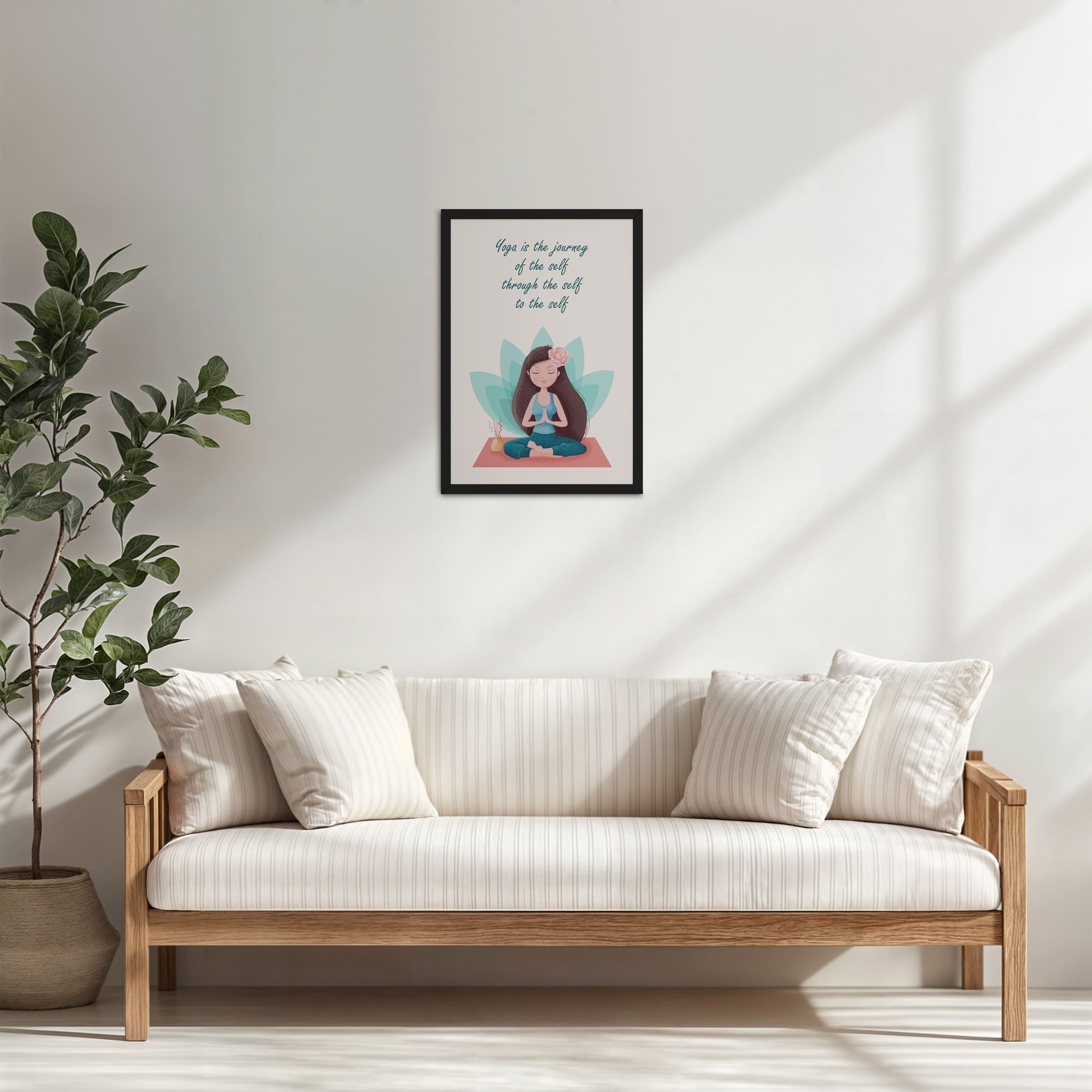 Living Room Cabinet Table Preview of The Inner Journey of Yoga – Wall Art Frame in Black Color Frame