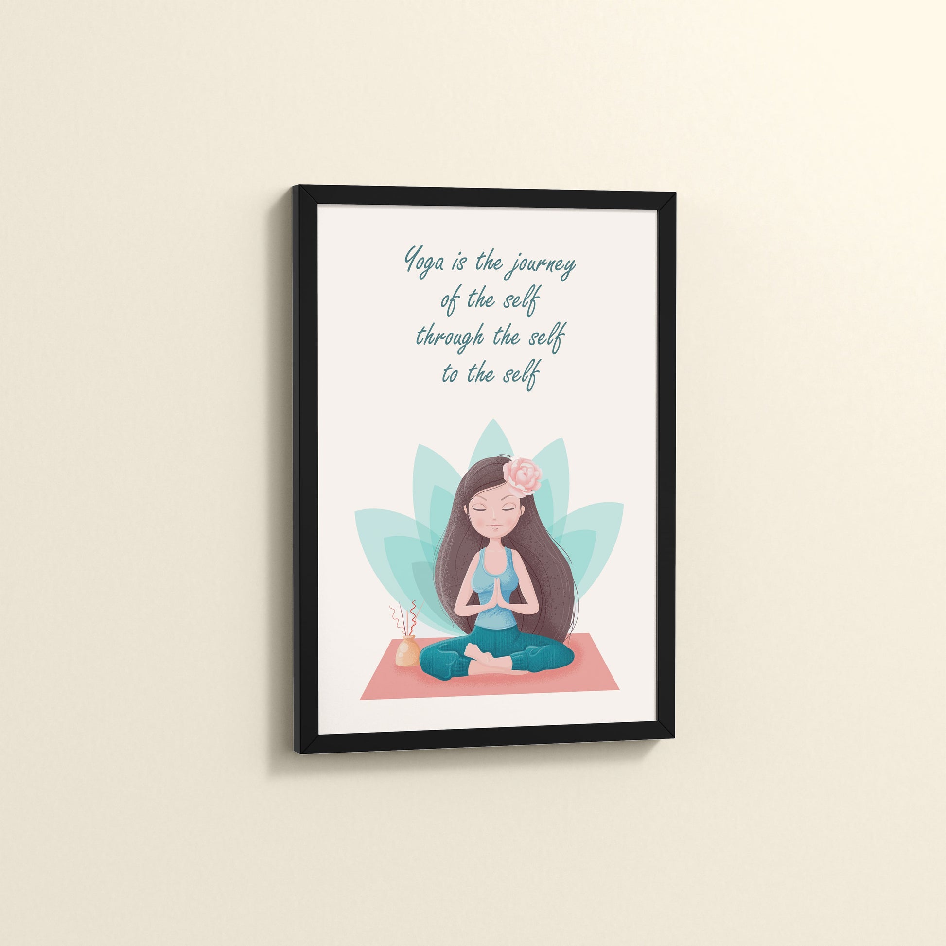 Side View of The Inner Journey of Yoga – Wall Art Frame in Black Color Frame