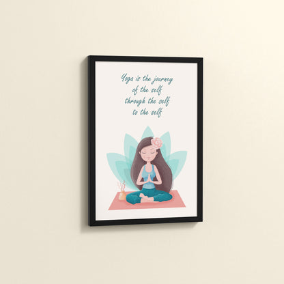 Side View of The Inner Journey of Yoga – Wall Art Frame in Black Color Frame