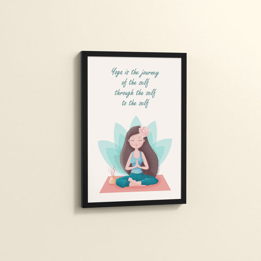 Side View of The Inner Journey of Yoga – Wall Art Frame in Black Color Frame