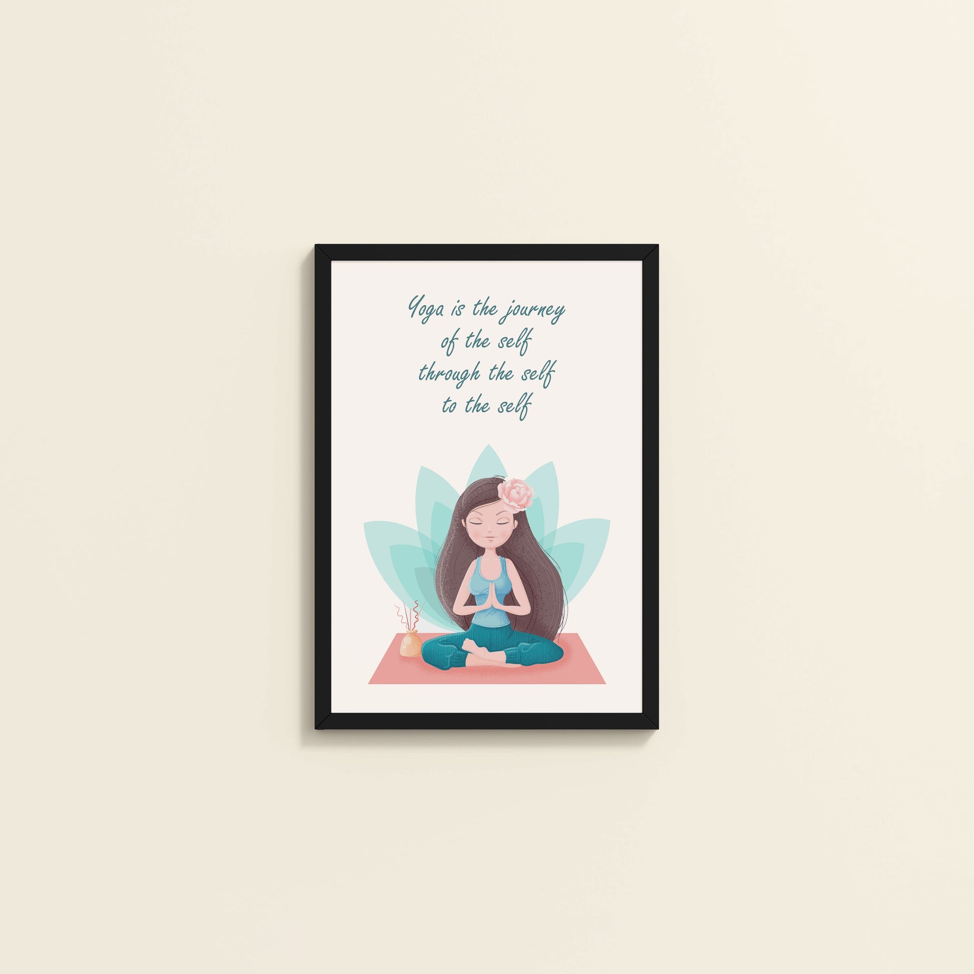 Wall View of The Inner Journey of Yoga – Wall Art Frame in Black Color Frame