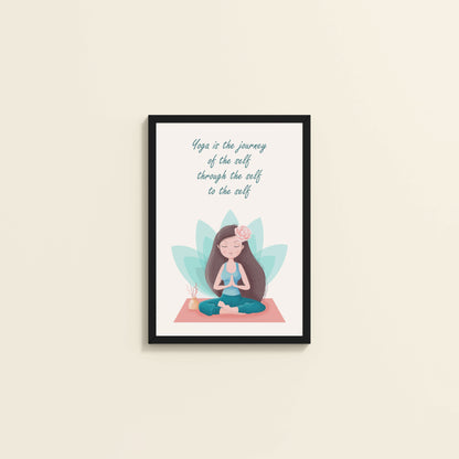 Wall View of The Inner Journey of Yoga – Wall Art Frame in Black Color Frame