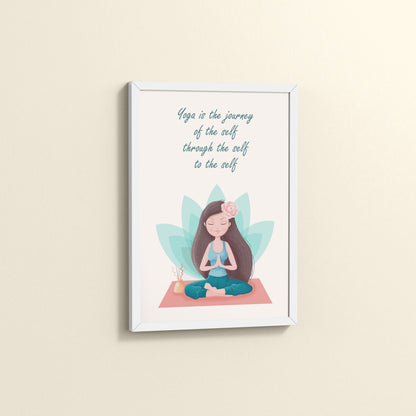 Side View of The Inner Journey of Yoga – Wall Art Frame in White Color Frame