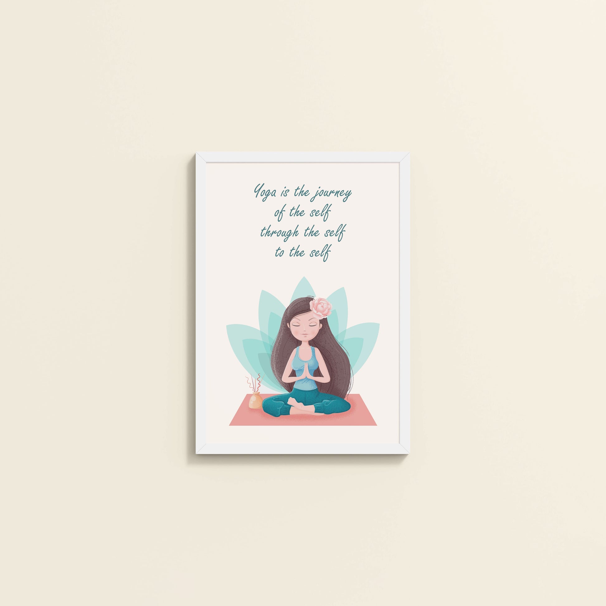 Wall View of The Inner Journey of Yoga – Wall Art Frame in White Color Frame